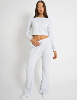Fashion Kaiia Waffle Button Up Long Sleeve Top Grey Melange Sculpt & Leisure | Kaiia The Label