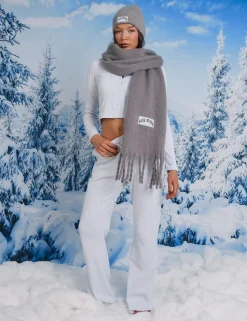 Best Sale Kaiia Waffle Wide Leg Joggers Grey Melange Sculpt & Leisure | Kaiia The Label