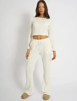 Best Kaiia Waffle Wide Leg Joggers Sculpt & Leisure | Kaiia The Label