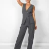 Cheap Kaiia Wide Leg Cargo Trousers in Charcoal Sculpt & Leisure | Kaiia The Label