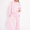 Clearance Kaiia Wide Leg Joggers Baby Pink & Black Sculpt & Leisure | Kaiia The Label