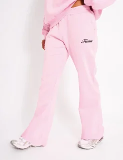 Clearance Kaiia Wide Leg Joggers Baby Pink & Black Sculpt & Leisure | Kaiia The Label