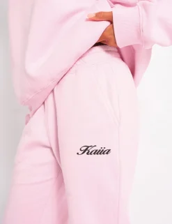Clearance Kaiia Wide Leg Joggers Baby Pink & Black Sculpt & Leisure | Kaiia The Label
