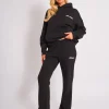 Best Kaiia Wide Leg Joggers Black & Pink Sculpt & Leisure | Kaiia The Label