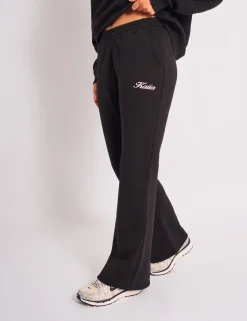 Best Kaiia Wide Leg Joggers Black & Pink Sculpt & Leisure | Kaiia The Label