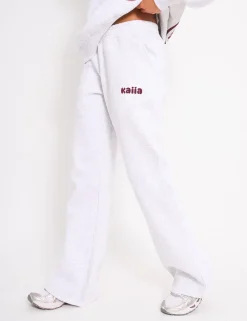 Flash Sale Kaiia Wide Leg Joggers Light Grey Marl & Plum Sculpt & Leisure | Kaiia The Label