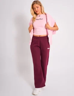Cheap Kaiia Wide Leg Joggers Plum & Pink Sculpt & Leisure | Kaiia The Label