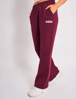 Cheap Kaiia Wide Leg Joggers Plum & Pink Sculpt & Leisure | Kaiia The Label