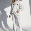 Hot Kaiia Wide Leg Sweat Pants In Marl Back In Stock | Sculpt & Leisure