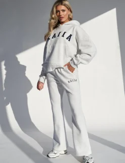 Hot Kaiia Wide Leg Sweat Pants In Marl Back In Stock | Sculpt & Leisure