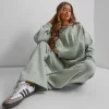 Flash Sale Kaiia Wide Leg Sweat Pants in Sage Back In Stock | Sculpt & Leisure