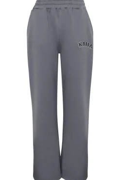 Outlet Kaiia Wide Leg Sweat Pants in Charcoal Sculpt & Leisure | Kaiia The Label