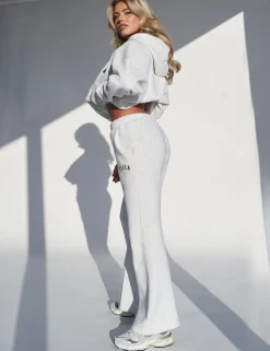 Hot Kaiia Wide Leg Sweat Pants In Marl Back In Stock | Sculpt & Leisure
