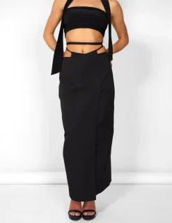 Shop Kaiia Wrap Tie Side Maxi Skirt in Sculpt & Leisure | Kaiia The Label