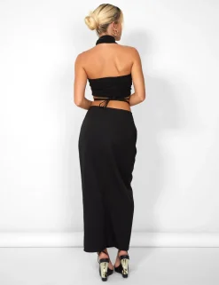 Shop Kaiia Wrap Tie Side Maxi Skirt in Sculpt & Leisure | Kaiia The Label
