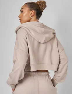 Online Kaiia Zip Through Cropped Hoodie Stone Sculpt & Leisure | Kaiia The Label