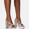 Flash Sale Kenya Knot Front Platform Heels Silver Heels | Block Heels
