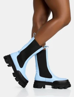 Discount Kira PU Chunky Sole Chelsea Ankle Boots Chunky Boots | Ankle Boots