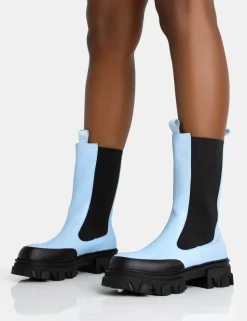 Discount Kira PU Chunky Sole Chelsea Ankle Boots Chunky Boots | Ankle Boots