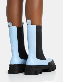 Discount Kira PU Chunky Sole Chelsea Ankle Boots Chunky Boots | Ankle Boots