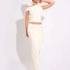 Best Sale Knot Detail Luxe Slinky Maxi Skirt Skirts