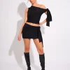 Cheap Knot Detail Luxe Slinky Mini Skirt Skirts
