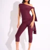 Hot Knot Detail Tie Side Luxe Slinky Capri Pants Co-ords | Joggers & Leggings