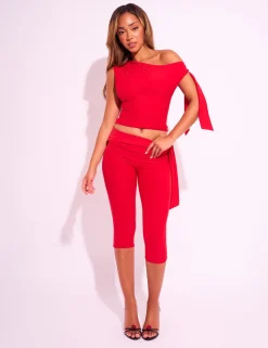 Discount Knot Detail Tie Side Luxe Slinky Capri Pants Back In Stock | Co-ords