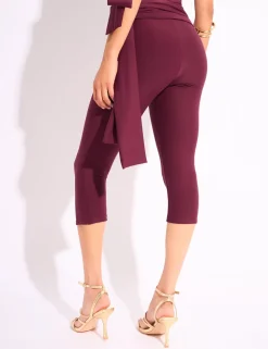 Hot Knot Detail Tie Side Luxe Slinky Capri Pants Co-ords | Joggers & Leggings