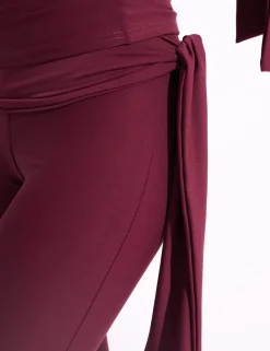 Hot Knot Detail Tie Side Luxe Slinky Capri Pants Co-ords | Joggers & Leggings