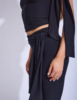 Store Knot Detail Tie Side Luxe Slinky Capri Pants Back In Stock | Joggers & Leggings