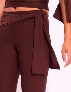 Sale Knot Detail Tie Side Luxe Slinky Capri Pants Back In Stock | Co-ords