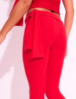 Discount Knot Detail Tie Side Luxe Slinky Capri Pants Back In Stock | Co-ords
