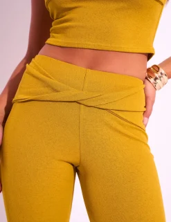 Cheap Knot Front Mesh Capri Pant Joggers & Leggings | Joggers & Leggings