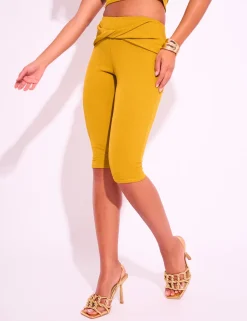 Cheap Knot Front Mesh Capri Pant Joggers & Leggings | Joggers & Leggings