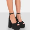 Best Sale Knot On Faux Suede Knotted Platform High Heeled Sandals 6" Heels | Block Heels