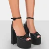 Clearance Knot On Pu Knotted Platform High Heeled Sandals 6" Heels | Block Heels