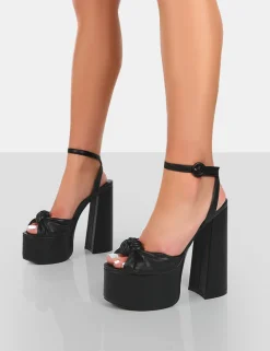 Clearance Knot On Pu Knotted Platform High Heeled Sandals 6