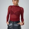 Hot Lace Long Sleeve Top Tops