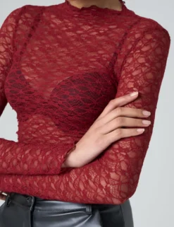 Hot Lace Long Sleeve Top Tops