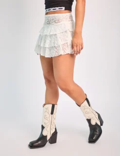Outlet Lace Tiered Mini Rara Skirt Skirts