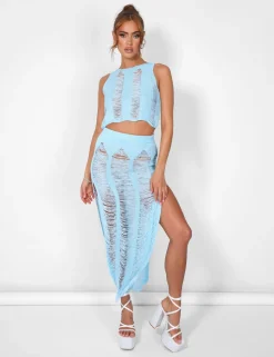 Discount Ladder Detail Maxi Skirt Co-ords