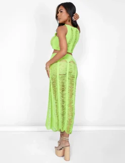 Outlet Ladder Detail Maxi Skirt Co-ords