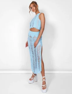 Discount Ladder Detail Maxi Skirt Co-ords
