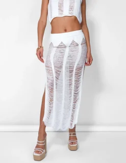 Best Sale Ladder Detail Maxi Skirt Co-ords
