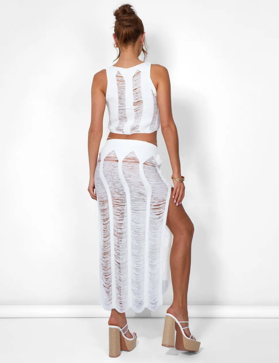 Best Sale Ladder Detail Maxi Skirt Co-ords