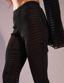 Fashion Laddered Mesh Straight Leg V Waist Pants Co-ords | Trousers