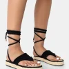 Cheap Laguna Beach Towelling Flip Flop Raffia Sandals Flats
