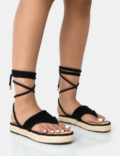 Cheap Laguna Beach Towelling Flip Flop Raffia Sandals Flats