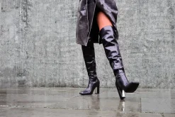 Cheap Lasta Pu Rounded Square Toe Block Heeled Over The Knee Boots Heeled Boots | Over The Knee Boots